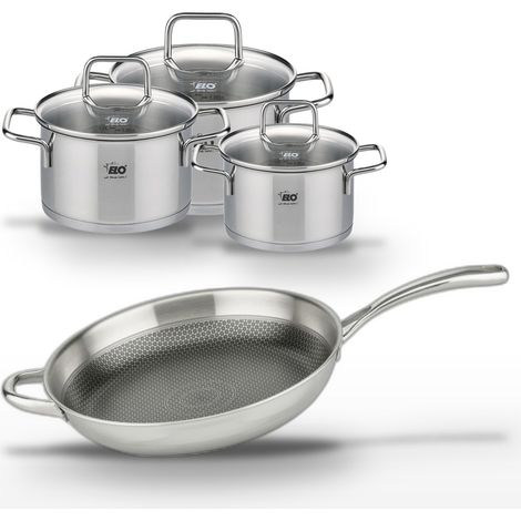 Lot de 3 Faitouts Elo Relief Evolution 12, 14, 16 cm et Poêle 32 cm (1/5)