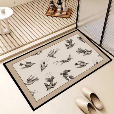 Terre de diatomées gratuite 5080cm Tapis de sol en terre de diatomées, paillasson de salle de bain, tapis absorbant et antidérapant, tapis d'entrée, lavable. (1/5)