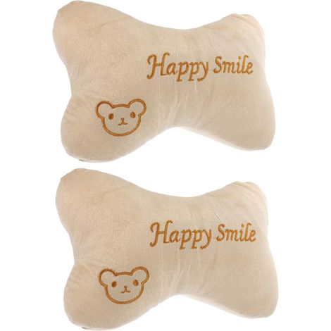 2 pièces Oreillers de Cou Auto Doux et Respirant Coussin Ergonomique de Soutien Nuque pour Siège de Conduite Confortable et Résistant Beige (1/5)