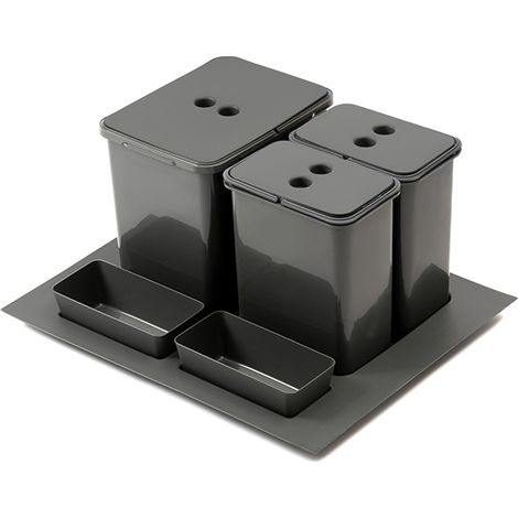 Separatore rifiuti 1x16 + 2x8 l inserito in un cassetto da 600 mm, antracite SANS MARQUE