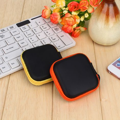 Boîtier Dur Compact PE Pour Écouteurs Bluetooth Câble USB Chargeur 70x70x20mm Étui De Transport Portable