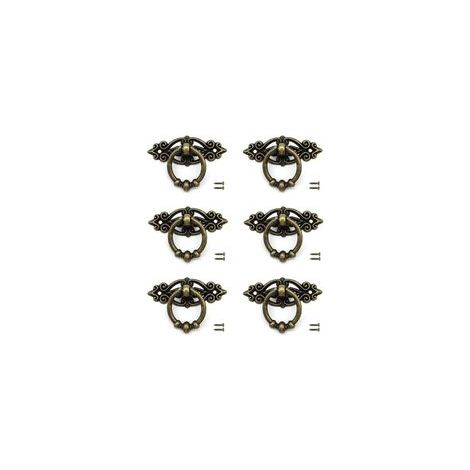6 pcs Tiroir de Porte Bouton de Tiroir Poignée Meuble Bronze avec Vis pour Armoire Rétro Tiroir Commode Meubles Rétro (1/4)