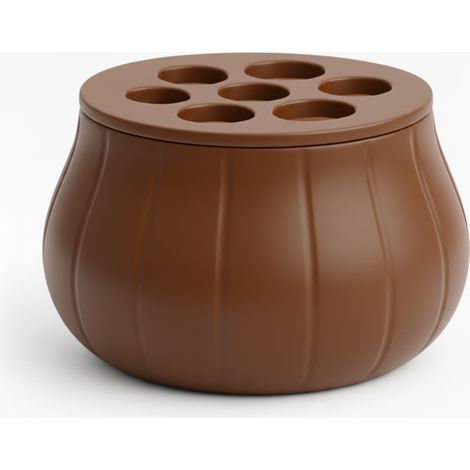 Vaso decorativo marrone per erbe aromatiche, design moderno. (1/3)