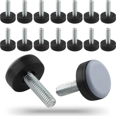 CCYKXA Lot de 16 Patins de Meubles en Téflon avec Filetage M6 Ø 20mm Patins en Téflon avec Filetage Rond Patin Glisseurs pour Meubles Lourds Planeur PTFE pour Chaise Canapé Bureau Table (1/5)