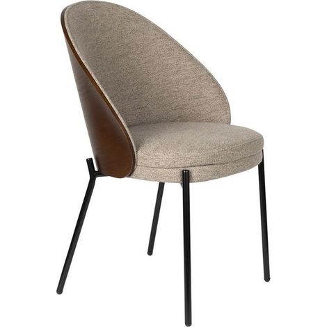 Fauteuil design, Fauteuil tissu confort Rodin Beige en Fabric, Dutchbone (1/5)