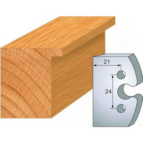 Jeu de 2 Fers Profilés Acier HT 50 x 5,5 mm - N°200 Feuillure 50 mm - Outil de menuiserie - Diamwood (1/2)