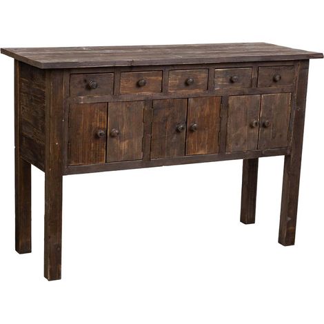 Aparador de madera con 5 cajones y 6 puertas marrón 120x43x80h cm (1/5)