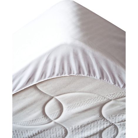 Protège Matelas - Taille 140x190 cm - 100% Coton - Couleur Blanc - Modèle Hypoallergénique - Linge de Lit - Tissu Respirant (1/2)