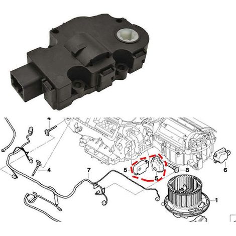 Actionneur de porte d'air de climatisation automobile, servomoteur de climatisation, moteur d'évaporateur 64119321034 pour les séries 1, 3 et 4 E87 E90 F20 F30 F32 F33 (1/3)