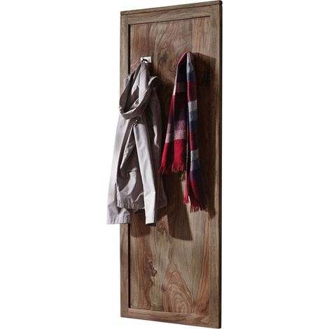 Wandgarderobe Sheesham 55x3x150 grau geölt NATURE GREY 001