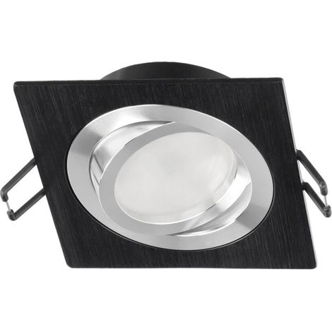 Spot de plafond encastrable LED CERI 1 SQ IP20 carré réglable noir EDO777138 Edo Solutions