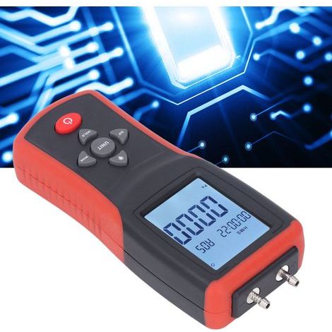 Manomètre Numérique 12 Unités Sélectionnables - Jauge de Pression Différentielle Multifonction avec Écran LCD Rétroéclairé (1/5)