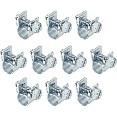 Mini Colliers De Serrage Pour Tuyau Zinc Plaqué 6-8mm 10 Pièces (1/5)