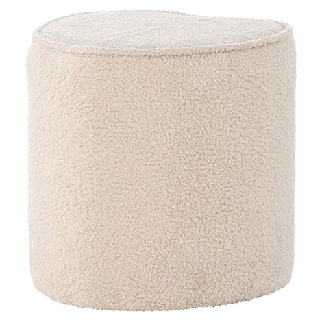 Heart Pouf Teddy für Kinder beige.