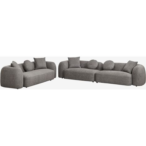 Ensemble de salon avec canapé modulable 2 pièces et canapé 3 places en chenille Coco SKLUM (1/5)