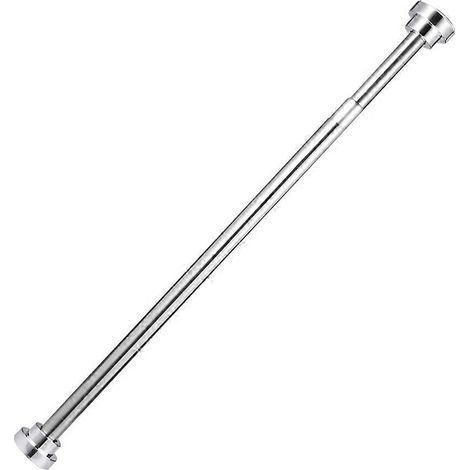 Barre de séchage de vêtements extensible sans perçage, en acier inoxydable, avec tringle à rideau de douche rétractable à ressort pour salle de bain et penderie (60 cm)-60cm-Silver (1/3)