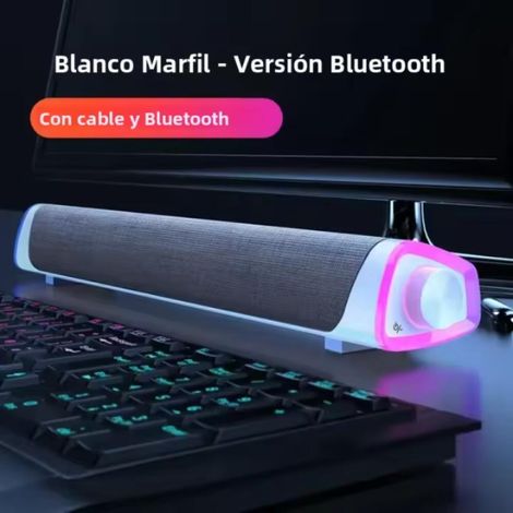 Type d'ensemble : Enceinte Barre de son Bluetooth blanche 2.1 canaux avec caisson de basses, système d'enceintes Bluetooth 5.0 pou