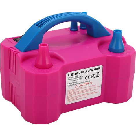 Gonfleur à Ballons Électrique 600W avec Double Buse, Pompe Automatique pour Décoration, Rouge Rose, Prise UE 220-240V (1/5)