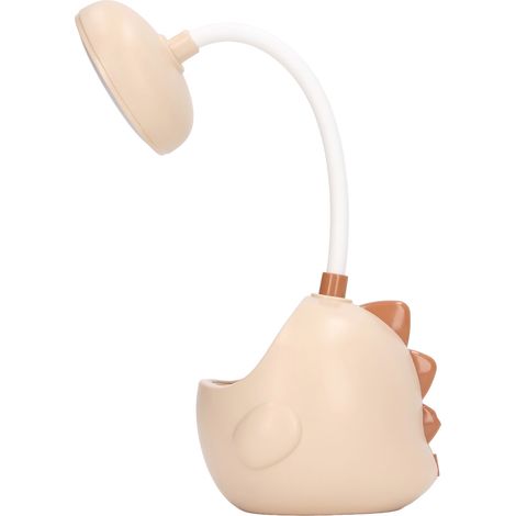 Lampe de Bureau LED Jaune avec Porte-stylos, Col de Cygne Flexible 360°, Rechargeable USB, Forme Dinosaure pour Étudiant (1/5)