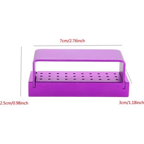 Boîtier Stérilisateur en Aluminium pour Fraises Dentaires, Porte-Instruments Autoclavable Violet pour Cabinet Dentaire (1/5)