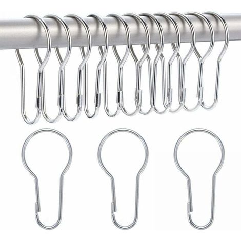 40 Pieces 2.2 mm Shower Curtain Hooks with Ring for Sorting and Organizing, YMYNY Lifting Ring Curtain Hooks