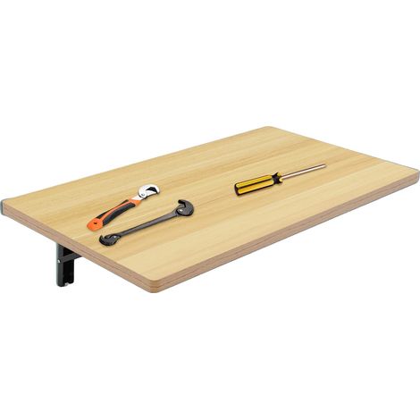 Table de travail pliante murale, 31,9 x 17,9 x 9,8 po, planche en bois, capacité de charge de 550 lbs, montée au mur, installation requise (1/5)