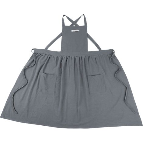 Tablier De Cuisine En Coton Gris Foncé Pour Femme Avec Poches Réglable Pour Restaurant Et Maison Lot De 1 (1/5)