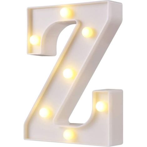 LED Marquee Letter Lights 26 Alphabet Light UPôletters Signs Parfait pour la décoration de bar de fête de mariage (Z blanc)-Fei Yu (1/5)