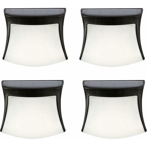 Lampe Solaire Extérieure, Lampe Solaire Murale 3 LED Étanche Éclairage de Sécurité Sans Fil Lampe Solaire de Jardin pour Patio, Cour, Maison, Allée, Escaliers (Pack de 4) - RW (1/5)