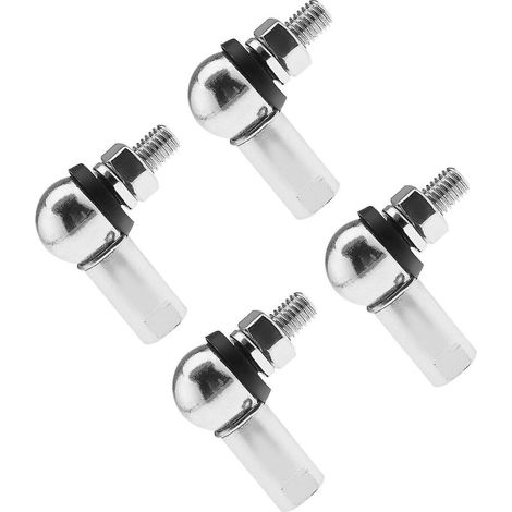 Kit d'embouts de biellette à rotule angulaire Cs DIN 71802 Rh M6 avec écrou et clip à ressort (argent + noir) (10 pièces) (1/5)