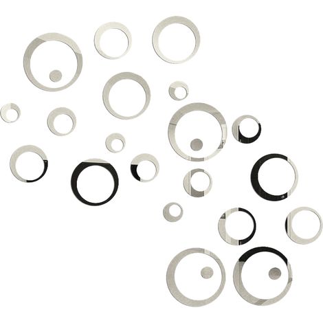 Autocollant Miroir Murale - Acrylique 3D Forme Ronde Creuse - Décoration Intérieure pour Salle De Séjour Cuisine Salle De Bain - Lot De 1 (1/5)