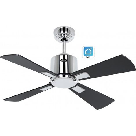 Ventilateur de plafond CasaFan 948001W ECO NEO III 92cm Noir et Teck Avec Wifi (1/5)