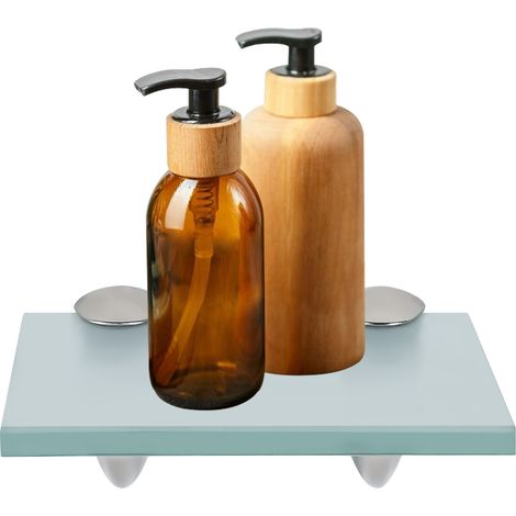 Mensola da parete in vetro 20 x 10 cm x 8 mm Satin Per cucine e bagni (1/5)