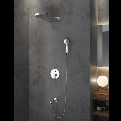 Set doccia a incasso con cascata, doccetta miscelatore e rubinetto  KAM-ARTE CASCATA kamalu