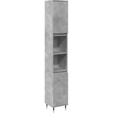 Maison Exclusive - Armadietto Bagno Grigio Cemento 30x30x190 cm Legno Multistrato