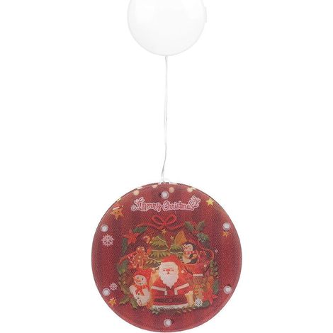 guirlande lumineuse LED ronde à suspendre à une fenêtre pour Noël-34x14cm-Red (1/3)