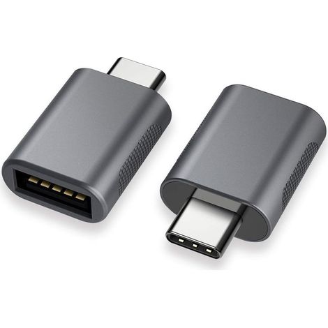 Adaptateur USB C vers USB (Paquet de 2), Adaptateur USB-C vers USB 3.0, Adaptateur USB Type-C vers USB, Adaptateur Thunderbolt 3 vers USB Femelle OTG pour MacBook Air 2020, iPad Pro 2020 (1/5)
