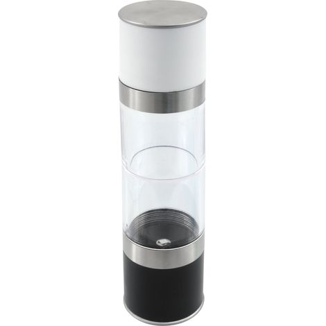 Fackelmann Set Macina Duo Sale e Pepe con Meccanismo in Ceramica, Plastica, Trasparente/Nero/Bianco. Confezione da 1 pezzo con due scomparti separati. (1/4)