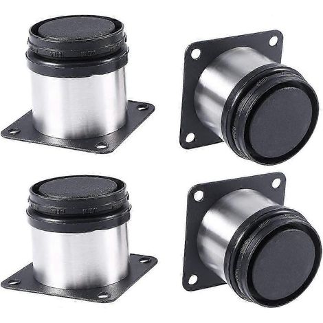 Meuble/table de travail/table de bar/table TV ronde en acier inoxydable, 4 pièces, hauteur réglable, pieds à vis (50 mm) (1/5)