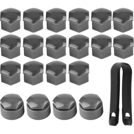 Lot de 20 écrous de roue 17mm – Protection antivol en ABS – Couvercles gris pour vis de moyeu – Compatible avec la plupart des voitures (1/5)