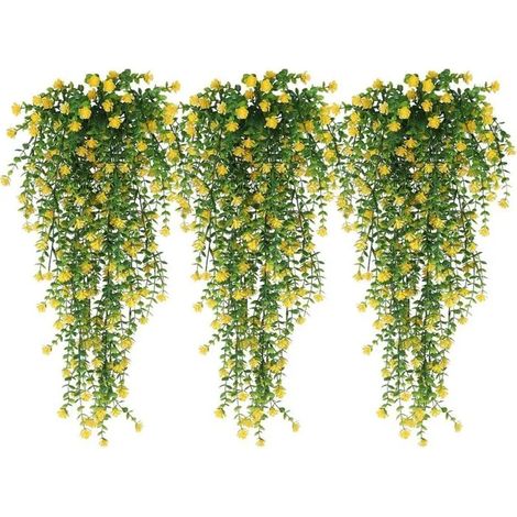 3pcs Plantes suspendues artificielles - Résistantes aux UV Aspect réaliste - Décoration extérieure (1/4)