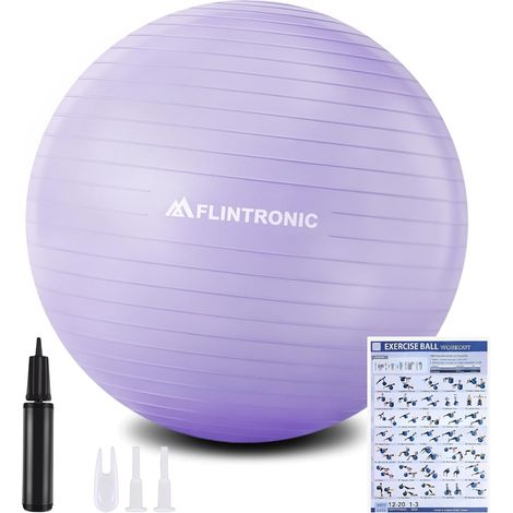 Ballon Grossesse, Ballon Yoga Anti-Explosive Ultra-épaisse, Balles de Gymnastique avec Pompe Rapide, Balle de Fitness pour Sport, Pilates, Grossesse et l'accouchement Artificiel-55CM/65CM (1/5)