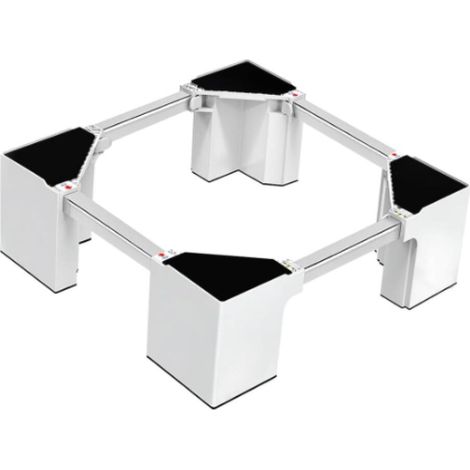 Socle de buanderie robuste en acier inoxydable, socle universel réglable en hauteur pour lave linge et sèche linge, support universel réglable pour lave linge et réfrigérateur (1/5)