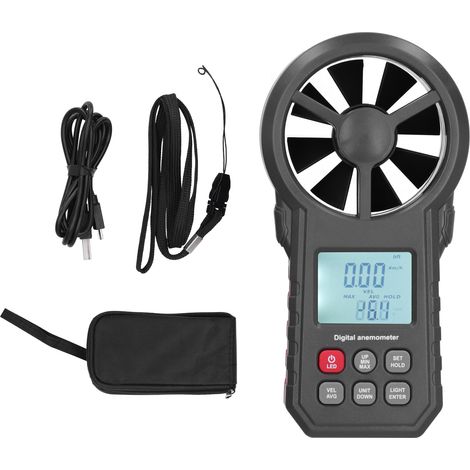 WT87B Anémomètre Numérique Bluetooth avec Rétroéclairage LCD 9V Testeur de Vitesse du Vent Portatif