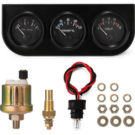 52-mm-3-in-1-Spannungs-, Wasser- und Öltemperaturanzeige-Set