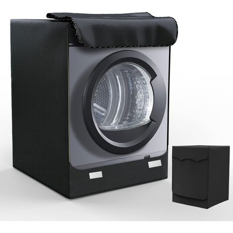 Couvre-machine d'extérieur imperméable pour machine à laver et sèche-linge avec ouverture avant, noir, 60 x 60 x 85 cm (1/5)