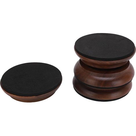 Lot de 4 dessous verre à roulettes pour piano, sous-verres en noyer (1/5)