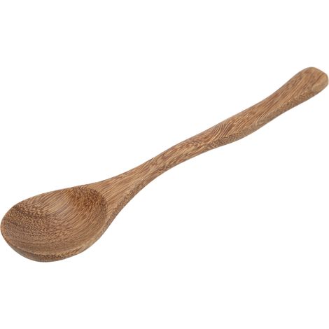 Cuillère japonaise à long manche ondulé, petite cuillère en bois, cuillère à mélanger avec veinage en bois. (1/5)
