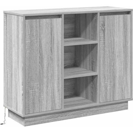 Buffet,Bahut,Meuble de Rangement avec porte Gris Sonoma 90 x 32 x 75 cm Bois d'ingénierie CFW19412 (1/5)