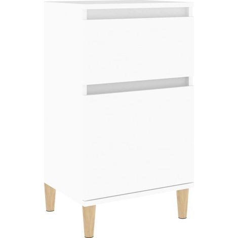 Comodino con cassetto e vano con anta 40 x 35 x 70 cm in legno ingegnerizzato bianco DEC033381